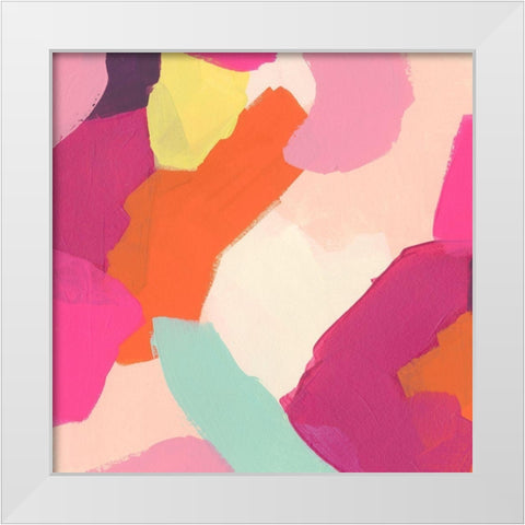 Pink Slip IV White Modern Wood Framed Art Print by Vess, June Erica