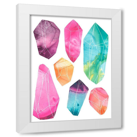 Prism Crystals II White Modern Wood Framed Art Print by Vess, June Erica