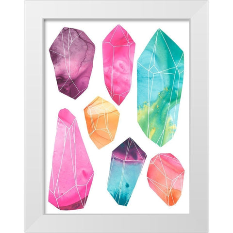 Prism Crystals II White Modern Wood Framed Art Print by Vess, June Erica