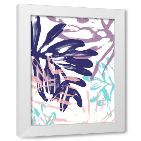 Miami Floral I White Modern Wood Framed Art Print by Vess, June Erica