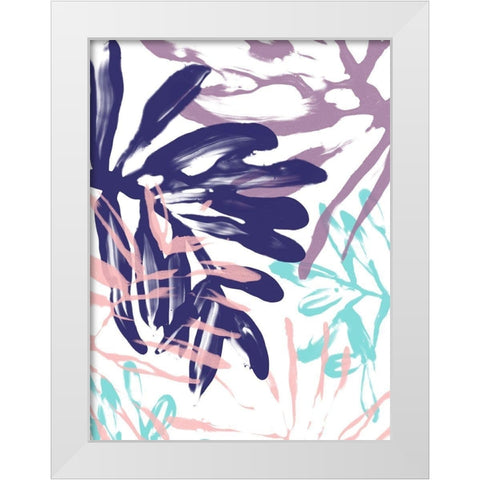 Miami Floral I White Modern Wood Framed Art Print by Vess, June Erica