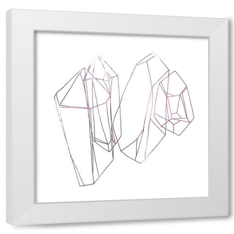 Contour Crystals I White Modern Wood Framed Art Print by Vess, June Erica