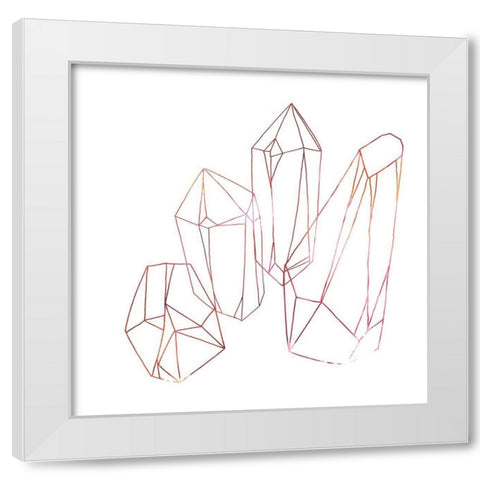 Contour Crystals III White Modern Wood Framed Art Print by Vess, June Erica