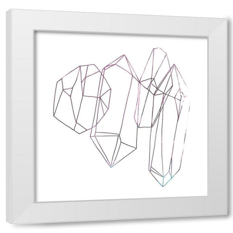 Contour Crystals IV White Modern Wood Framed Art Print by Vess, June Erica
