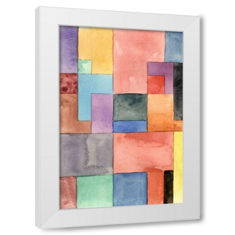 Primary Blocks I White Modern Wood Framed Art Print by Wang, Melissa