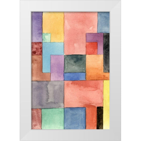 Primary Blocks I White Modern Wood Framed Art Print by Wang, Melissa