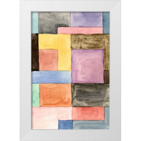 Primary Blocks III White Modern Wood Framed Art Print by Wang, Melissa