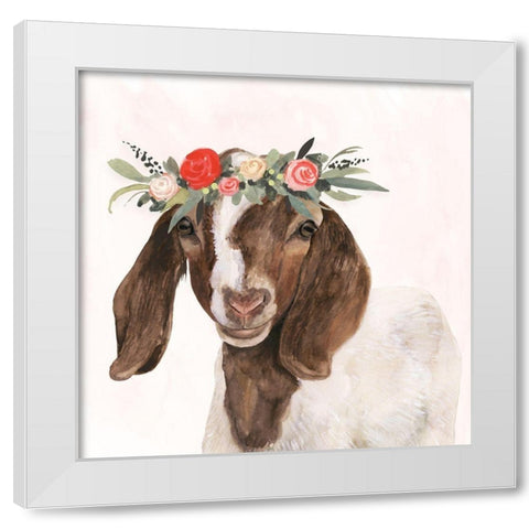 Garden Goat II White Modern Wood Framed Art Print by Borges, Victoria