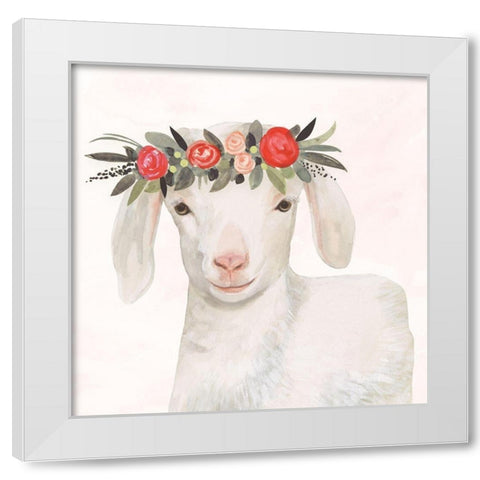 Garden Goat IV White Modern Wood Framed Art Print by Borges, Victoria