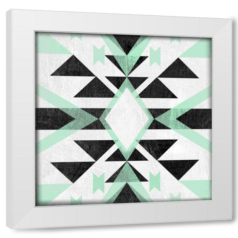 Modern Aztec Motif I White Modern Wood Framed Art Print by Vess, June Erica