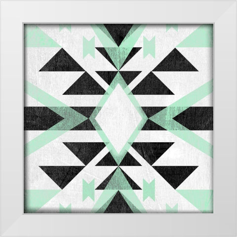 Modern Aztec Motif I White Modern Wood Framed Art Print by Vess, June Erica