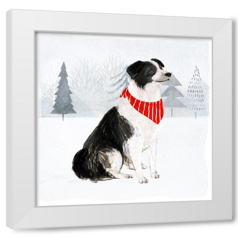Christmas Cats and Dogs II White Modern Wood Framed Art Print by Borges, Victoria