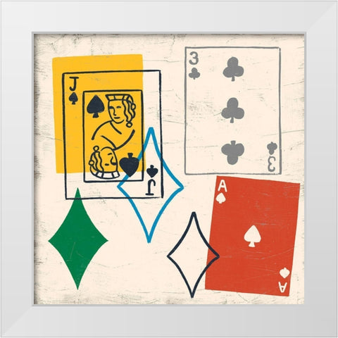 Game Time III White Modern Wood Framed Art Print by Vess, June Erica