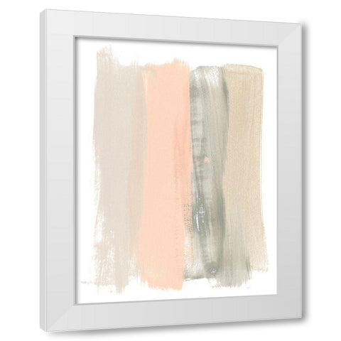 Blush Abstract II White Modern Wood Framed Art Print by Vess, June Erica