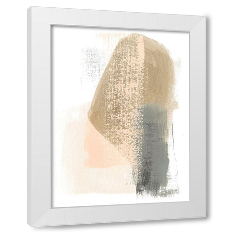 Blush Abstract III White Modern Wood Framed Art Print by Vess, June Erica