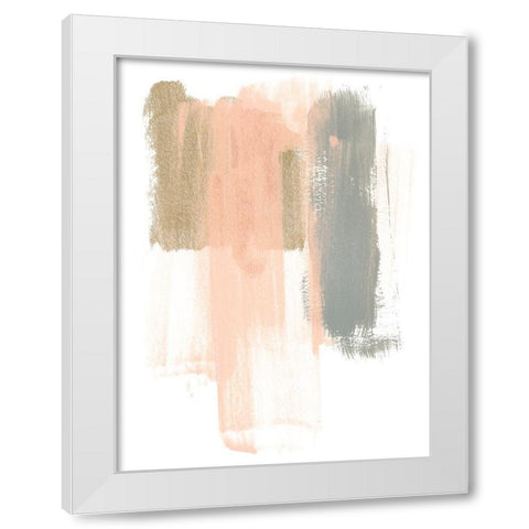 Blush Abstract IV White Modern Wood Framed Art Print by Vess, June Erica