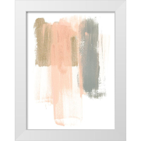 Blush Abstract IV White Modern Wood Framed Art Print by Vess, June Erica