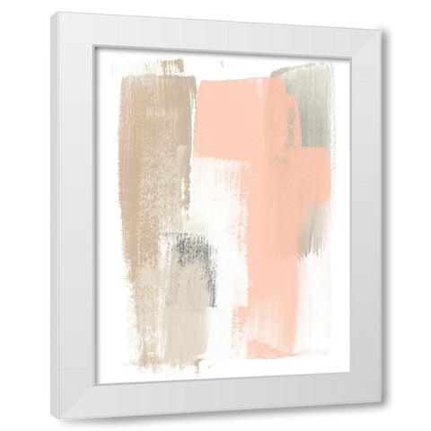 Blush Abstract VI White Modern Wood Framed Art Print by Vess, June Erica