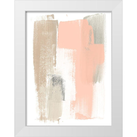Blush Abstract VI White Modern Wood Framed Art Print by Vess, June Erica