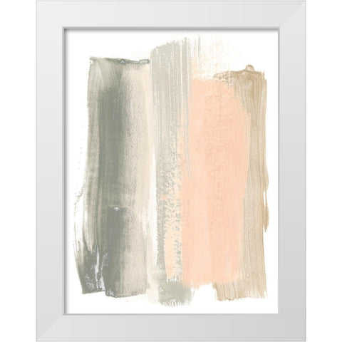 Blush Abstract VIII White Modern Wood Framed Art Print by Vess, June Erica