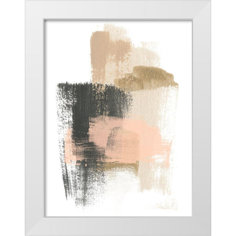 Blush Abstract IX White Modern Wood Framed Art Print by Vess, June Erica
