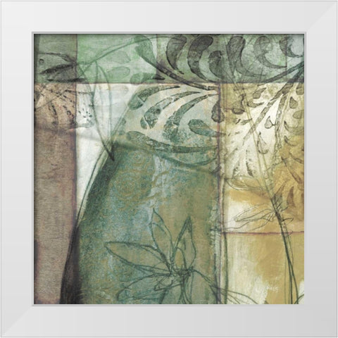 Non-Embld. Stained Glass Garden II White Modern Wood Framed Art Print by Goldberger, Jennifer