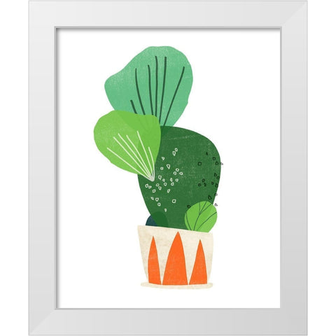 Happy Plants I White Modern Wood Framed Art Print by Vess, June Erica