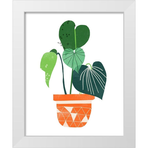 Happy Plants II White Modern Wood Framed Art Print by Vess, June Erica