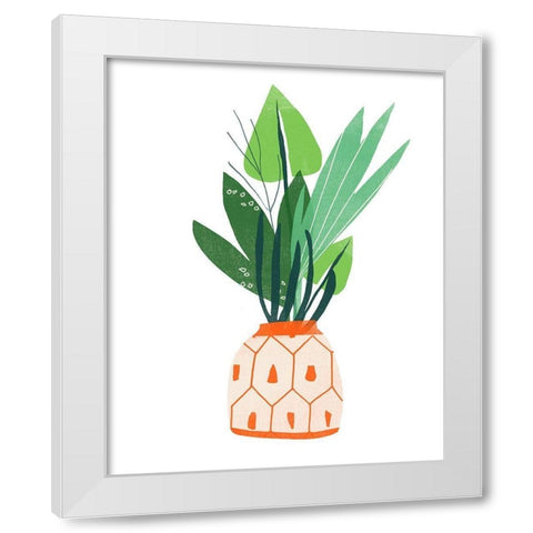 Happy Plants III White Modern Wood Framed Art Print by Vess, June Erica