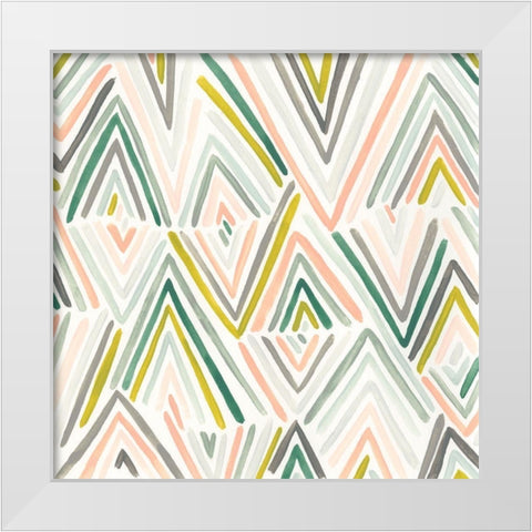 Tropic Tribal I White Modern Wood Framed Art Print by Vess, June Erica