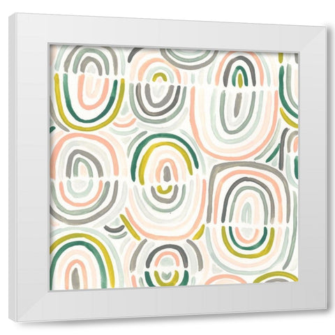 Tropic Tribal III White Modern Wood Framed Art Print by Vess, June Erica