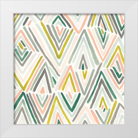 Tropic Tribal IV White Modern Wood Framed Art Print by Vess, June Erica