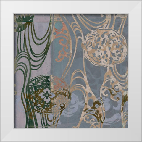 Medallions and Damask II White Modern Wood Framed Art Print by Goldberger, Jennifer