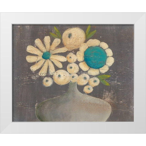 Crackled Bouquet I White Modern Wood Framed Art Print by Moore, Regina