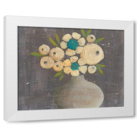Crackled Bouquet II White Modern Wood Framed Art Print by Moore, Regina