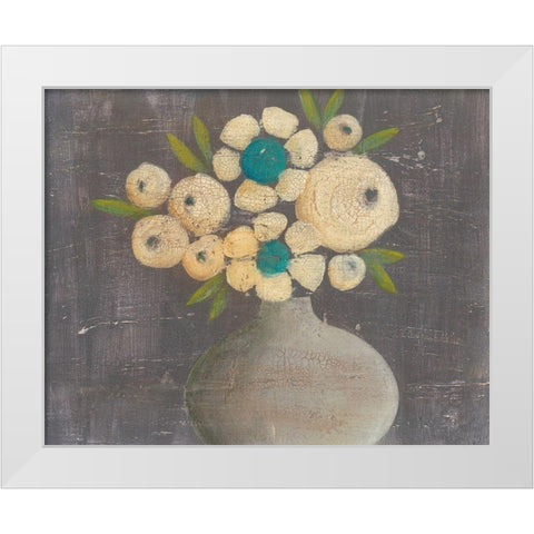 Crackled Bouquet II White Modern Wood Framed Art Print by Moore, Regina