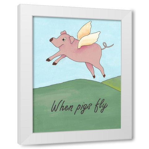 Animal Expressions V White Modern Wood Framed Art Print by Moore, Regina