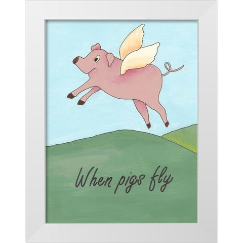 Animal Expressions V White Modern Wood Framed Art Print by Moore, Regina