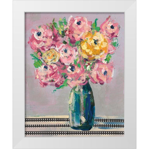 Feisty Floral I White Modern Wood Framed Art Print by Moore, Regina