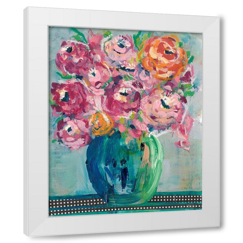 Feisty Floral II White Modern Wood Framed Art Print by Moore, Regina