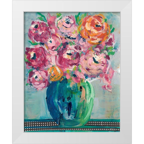 Feisty Floral II White Modern Wood Framed Art Print by Moore, Regina