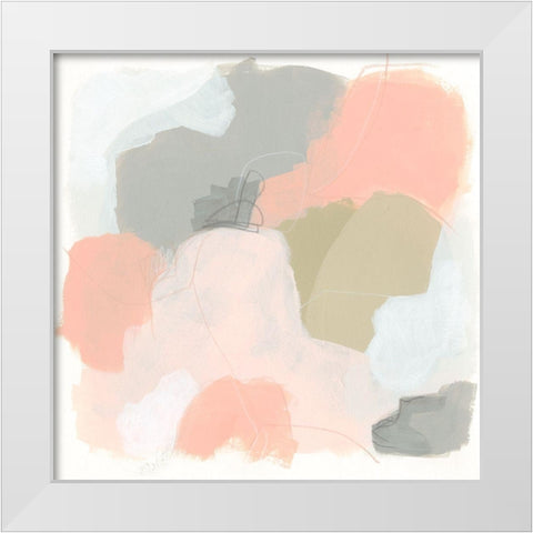 Pink Cloud I White Modern Wood Framed Art Print by Vess, June Erica