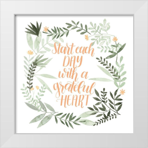 Grateful I White Modern Wood Framed Art Print by Popp, Grace