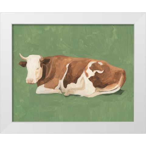 How Now Brown Cow I White Modern Wood Framed Art Print by Scarvey, Emma