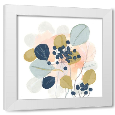 Floral Mazurka II White Modern Wood Framed Art Print by Vess, June Erica