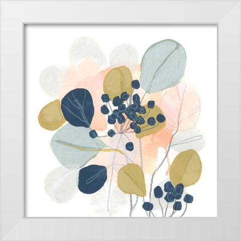 Floral Mazurka II White Modern Wood Framed Art Print by Vess, June Erica