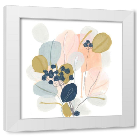 Floral Mazurka III White Modern Wood Framed Art Print by Vess, June Erica