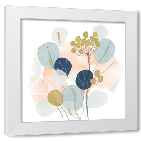 Floral Mazurka IV White Modern Wood Framed Art Print by Vess, June Erica