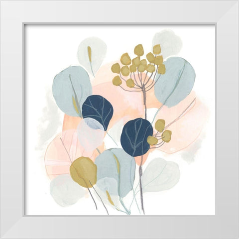 Floral Mazurka IV White Modern Wood Framed Art Print by Vess, June Erica