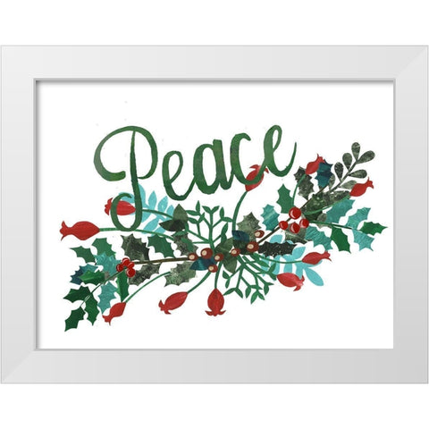 Cut Wreath Christmas II White Modern Wood Framed Art Print by Moore, Regina